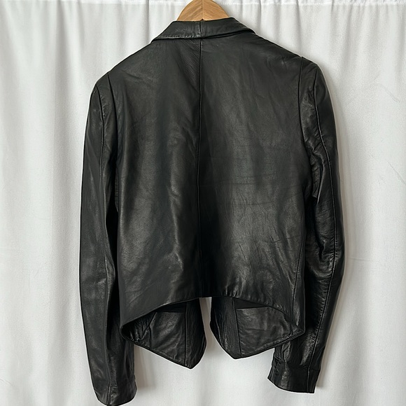 Rebecca Minkoff Buttery Soft Black Lambskin Leather Jacket Coat **Size L**🌺🌺 - Picture 2 of 4